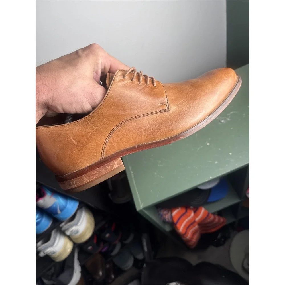Cole Haan Men's Size 10.5 Brown Leather Oxford Pointed Preppy Dress Shoes C12204